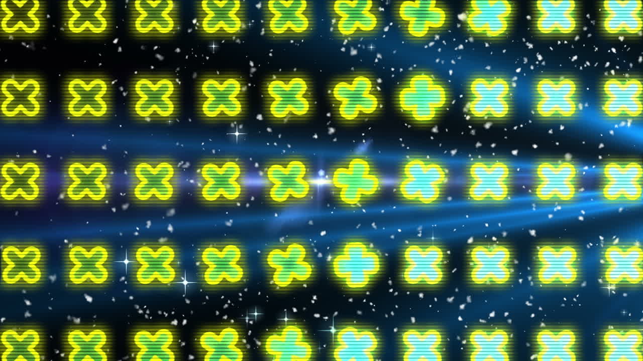 검은 바탕에 있는 모양과 반점의 애니메이션