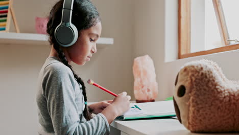 education, girl with headphones