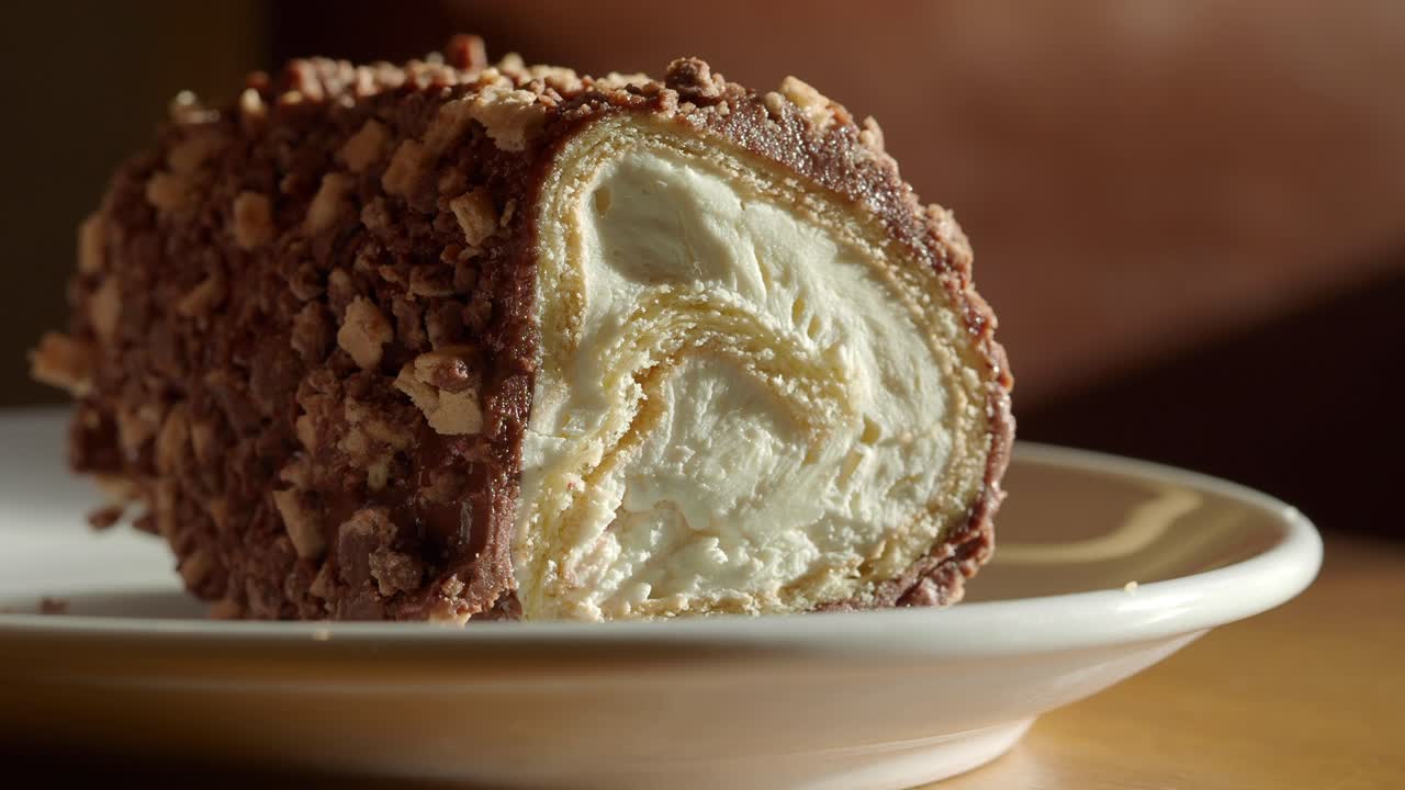 Delizioso Tronchetto al Cioccolato con Ripieno Cremoso e Noci
