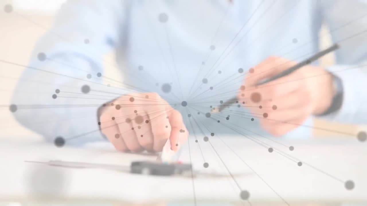 건축가 도면을 통해 연결 네트워크의 애니메이션