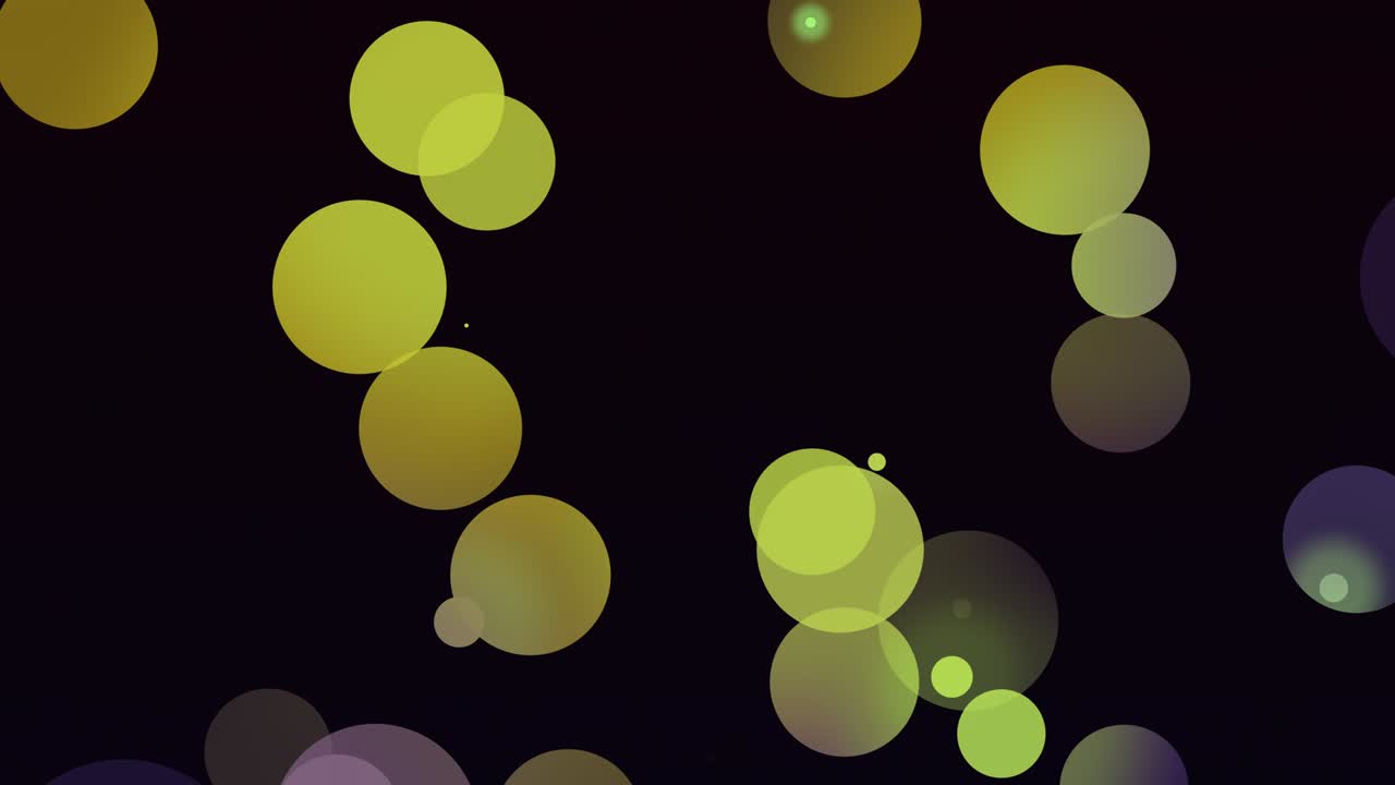 다채로운 애니메이션 원, 입자, 밝은 배경, 4k