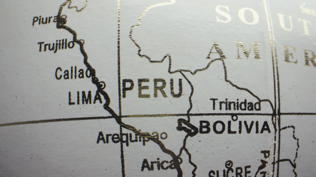 Map of Peru and Bolivia