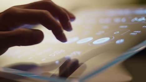 exploring digital interfaces: a close-up on touch interaction with transparent touchscreen technology capturing the essence of modern innovation and user engagement