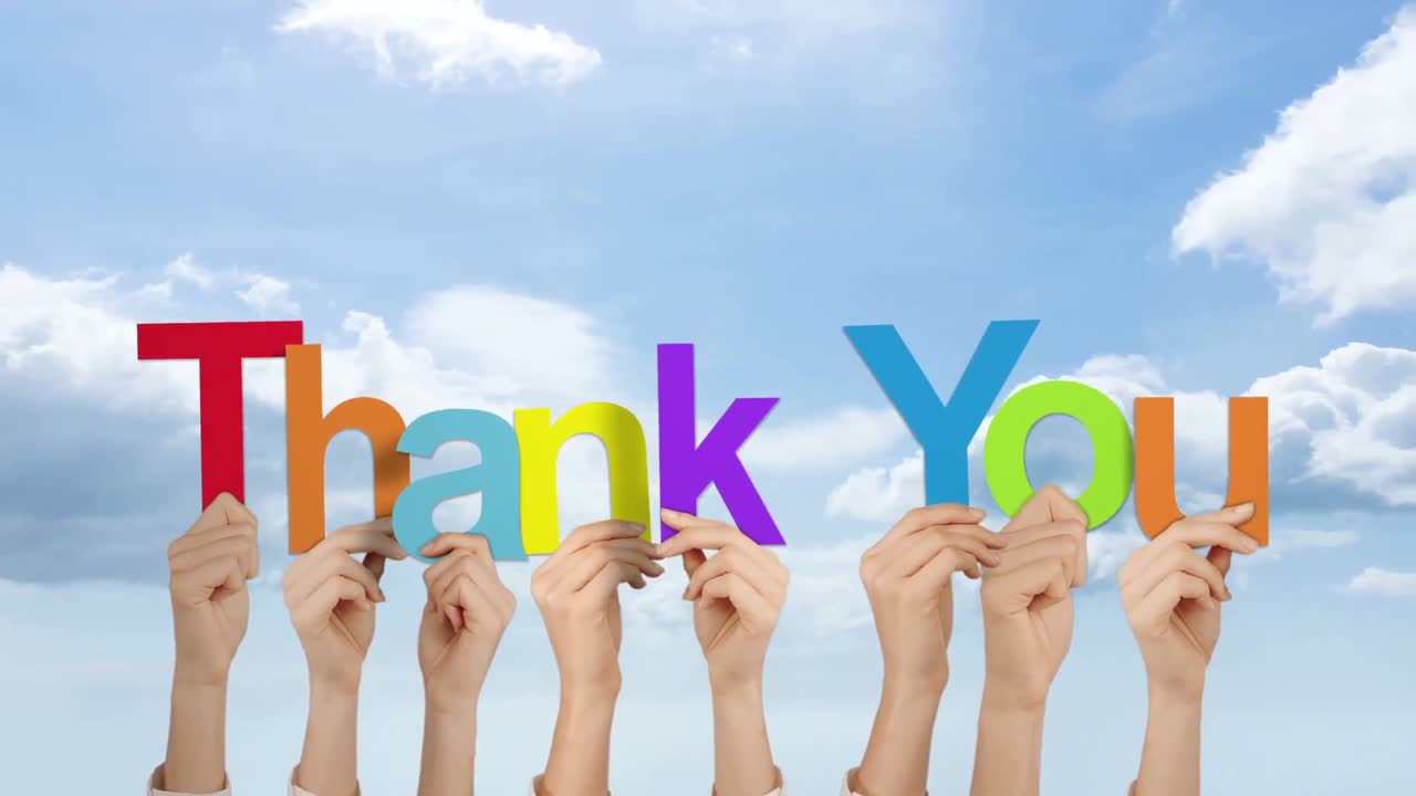 손을 들고 고마워요