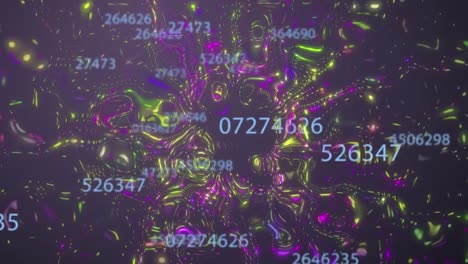 Animación-De-Procesamiento-De-Datos-Y-Formas-Coloridas-Sobre-Fondo-Negro