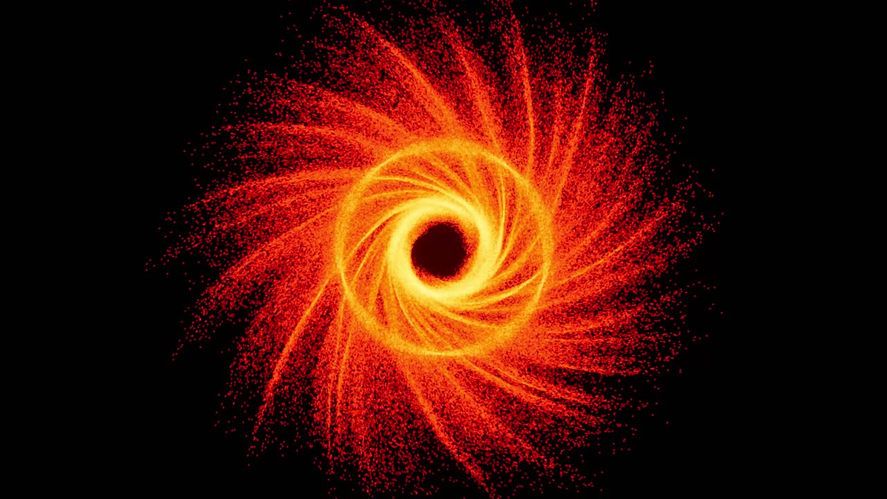 시각 효과, vfx, 검은 바탕에 오렌지 화재 포털, 3d 애니메이션