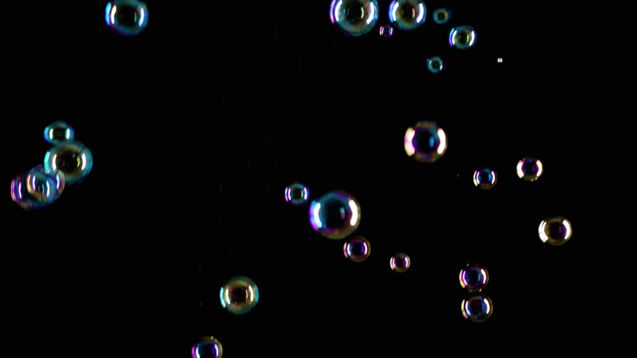 Soap Bubbles on Black Background