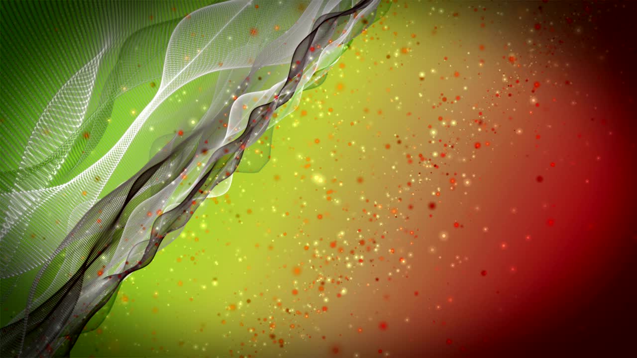 Futuristic animation with wave object and glitter particles in slow motion, 4096x2304 loop 4K