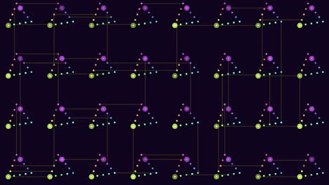 futuristic triangles and dots pattern with neon lines