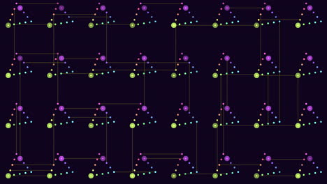 futuristic triangles and dots pattern with neon lines