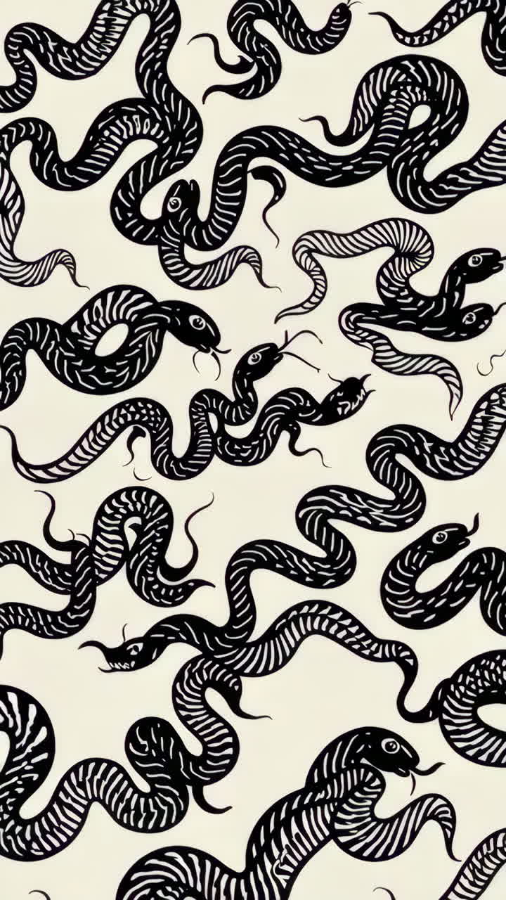 Black and White Snake Pattern