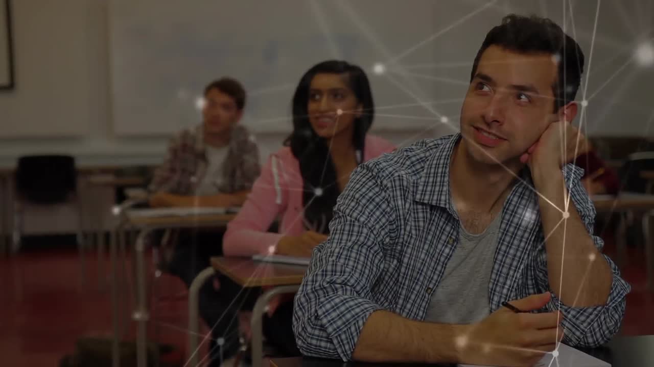 animación de la red de conexiones sobre el aprendizaje de los estudiantes