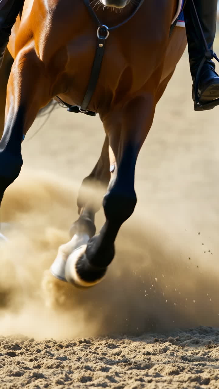 Horse riding on sand