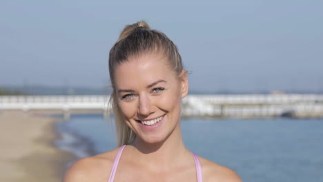 portrait of a beautiful young woman with a healthy smile