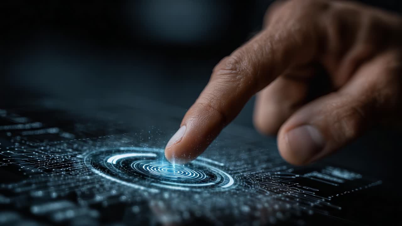 Innovative Touch Interaction with Futuristic Data Interface Showcasing Advanced Technology and Seamless User Engagement in a Digital Environment