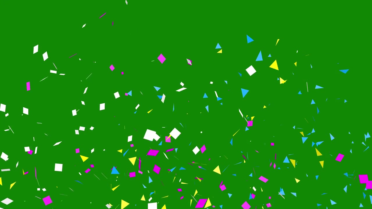 Coriandoli Colorati Che Cadono Su Sfondo Green Screen