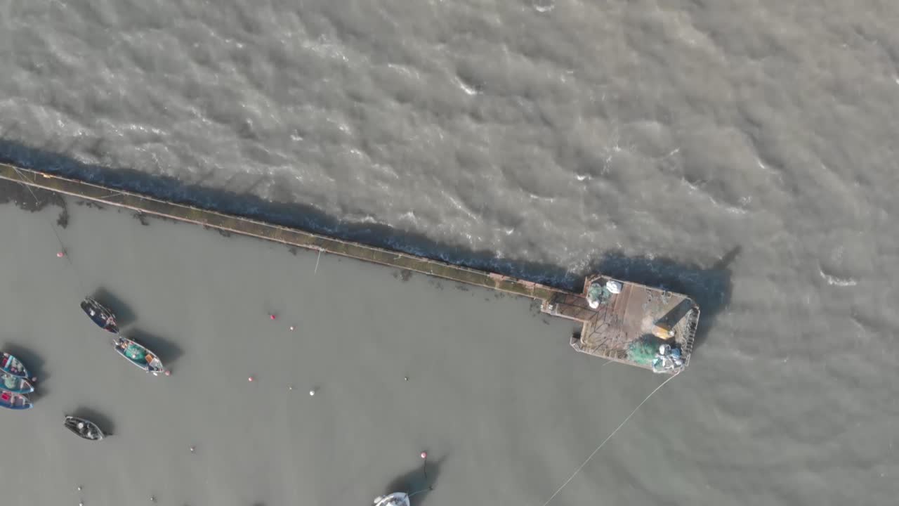 해안 마을 의 공중 사진