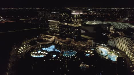 perth crown casino drone view at night