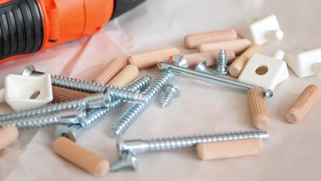 furniture assembly parts and tools