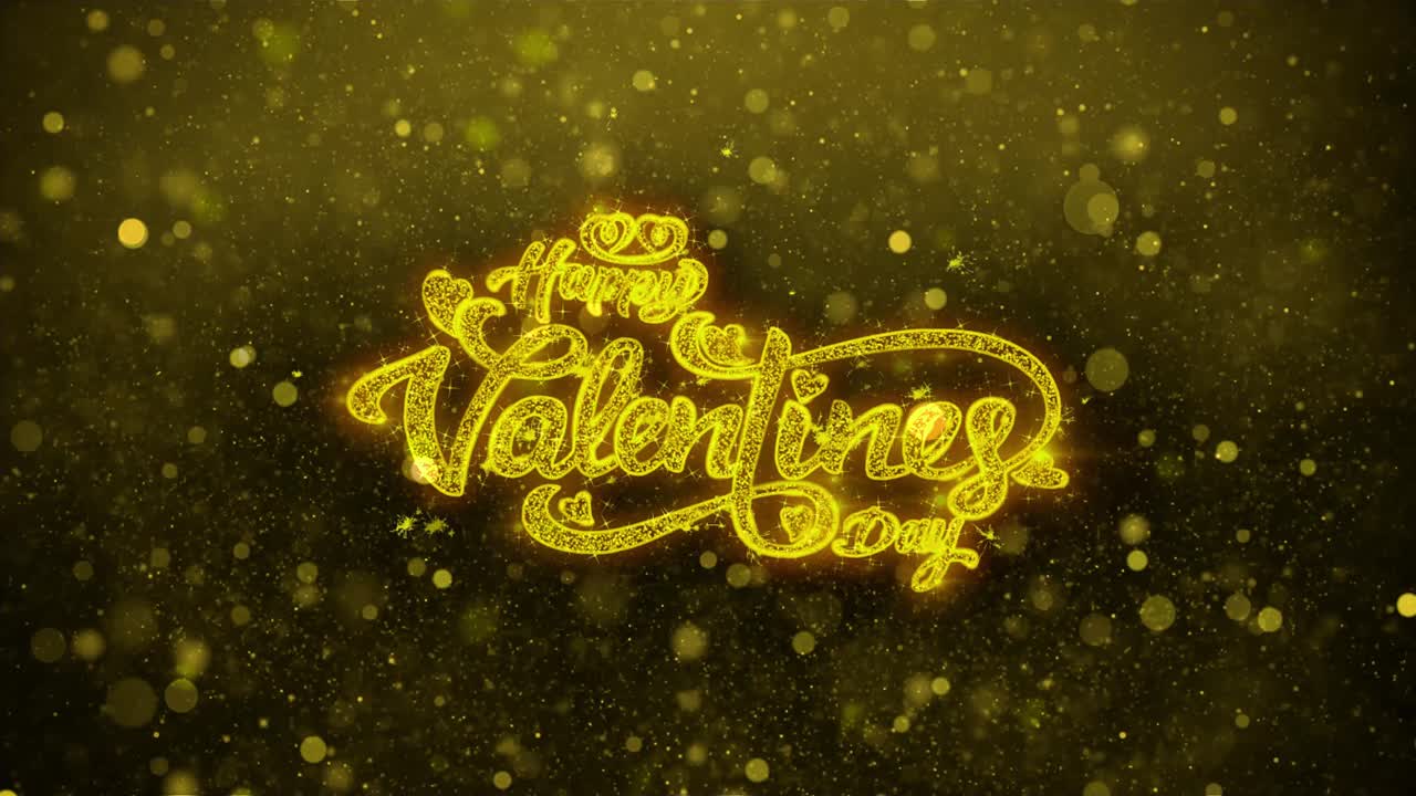 Design grafico con testo dorato per San Valentino