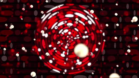 animación de puntos brillantes y círculos que se mueven en bucle sin costuras sobre un fondo oscuro