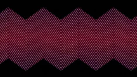 Animation-Dünner-Roter-Paralleler-Zickzacklinien,-Die-Langsam-über-Schwarzen-Hintergrund-Scrollen