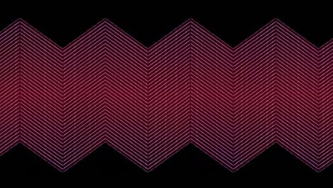 animación de delgadas líneas zigzag paralelas rojas que se desplazan lentamente sobre un fondo negro