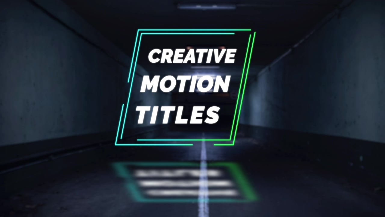 Dynamic Glitch Text Animation Titles in Dark Tunnel