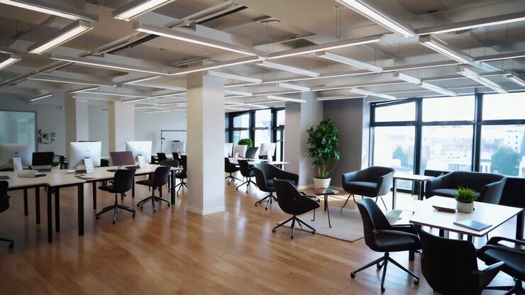 Spazio di co-working moderno e luminoso.