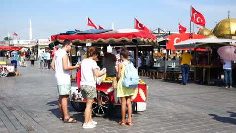 street food vendor in istanbul, turkey