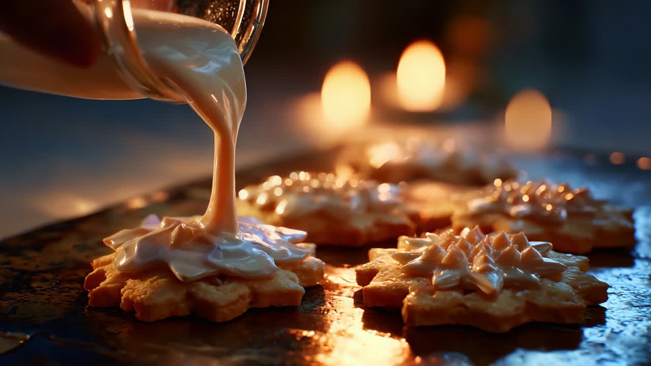 Delicious Cookies Being Decorated with Creamy Frosting in a Warm, Inviting Setting, Perfectly Highlighting the Art of Baking and the Joy of Creating Sweet Treats for Any Occasion