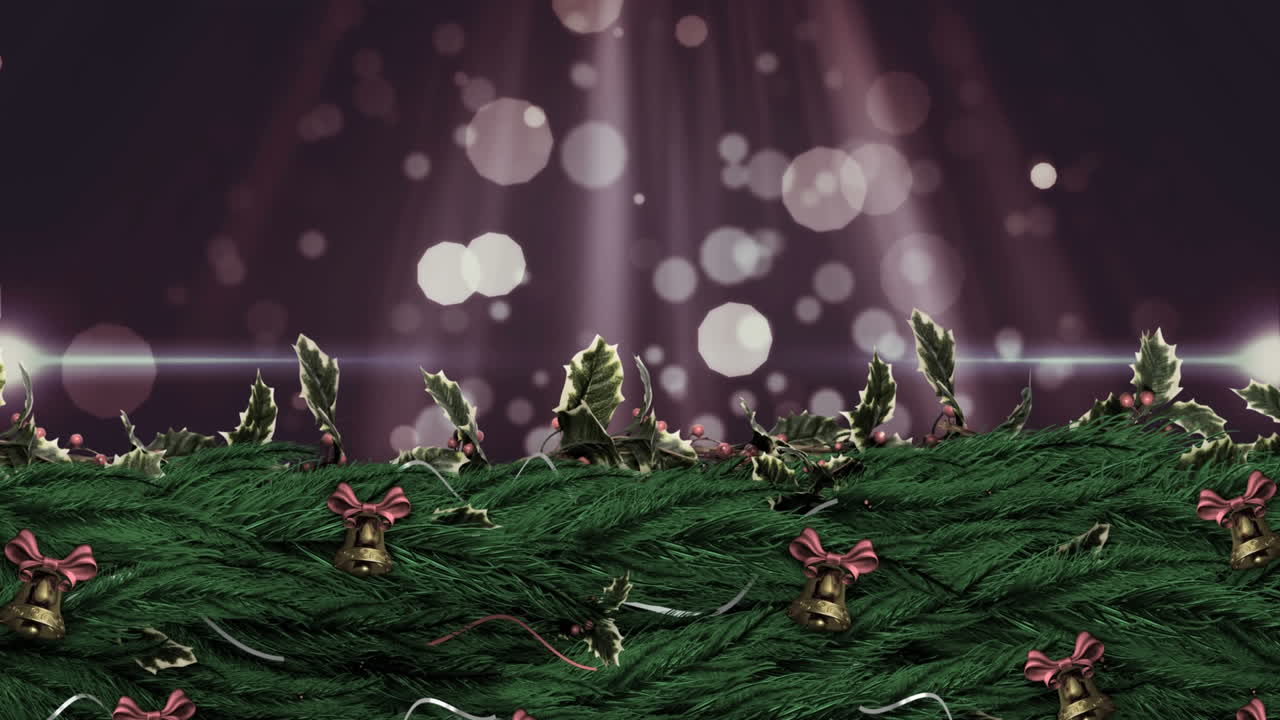 크리스마스  ⁇ 리 꽃봉오리 와 크리스마스 조명 을 가진 종