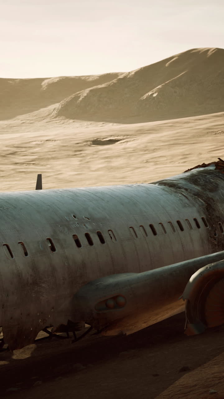 un accidente aéreo abandonado en el desierto