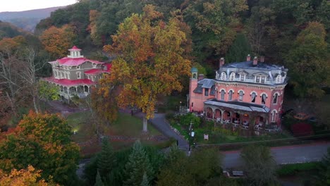 mansions in mountains of jim thorpe, pennsylvania usa