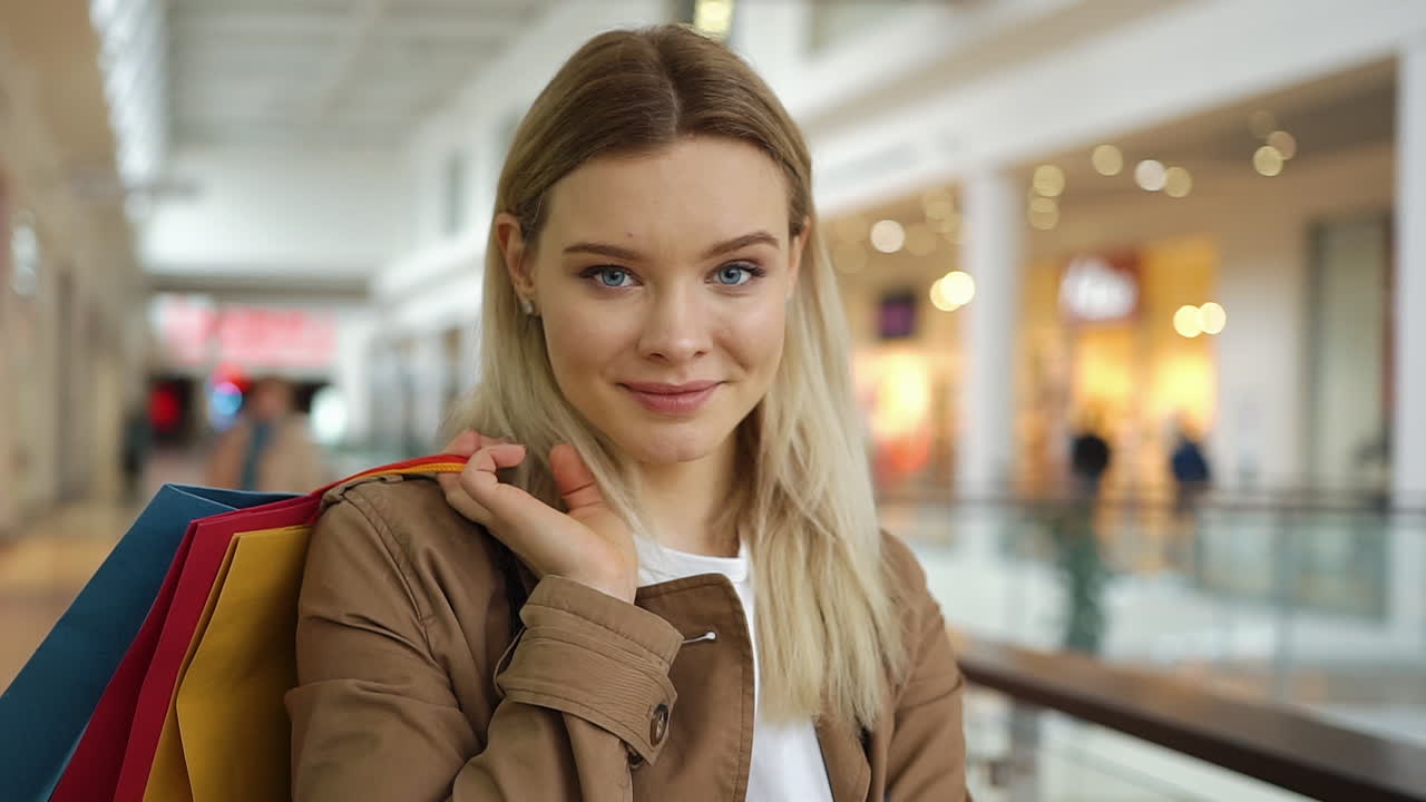 Woman shopping in a mall