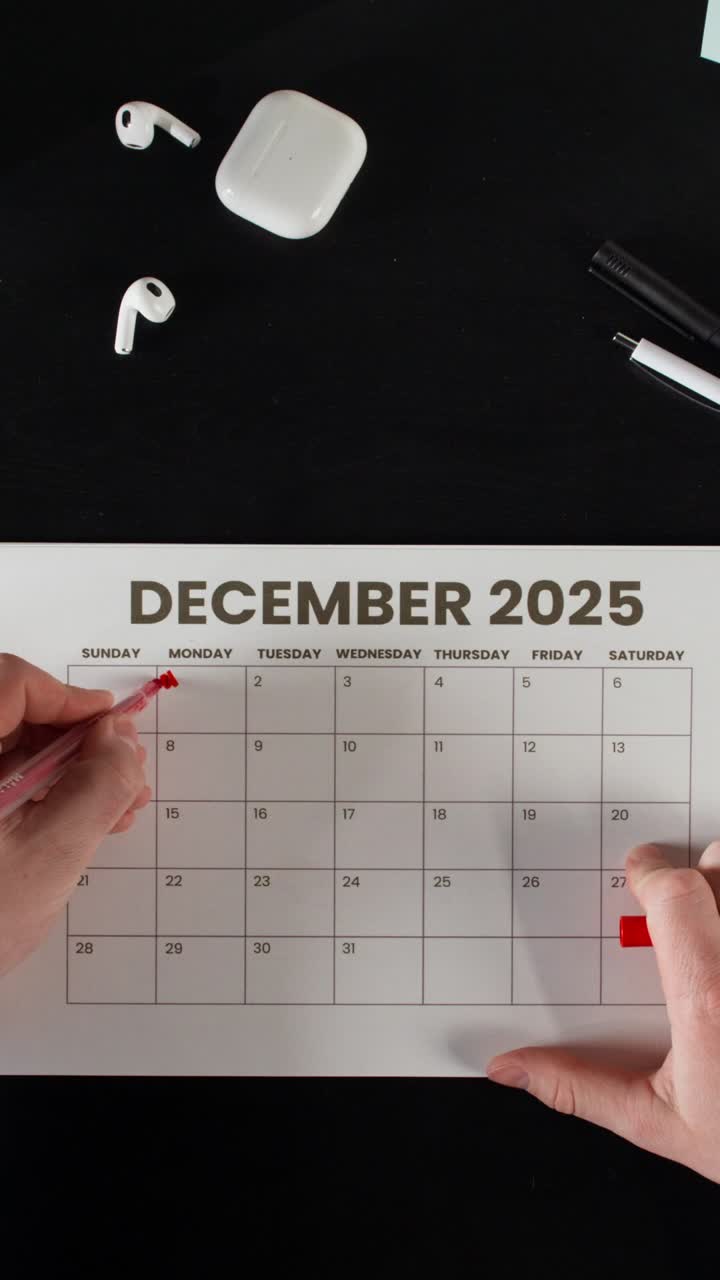 Marking Appointments on December 2025 Calendar