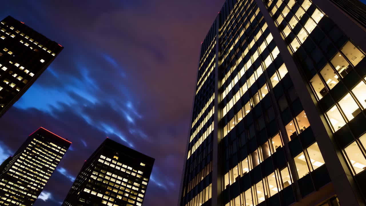 horizonte de la ciudad en la noche