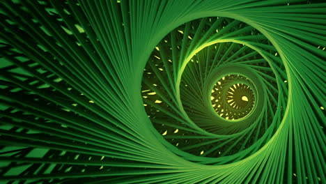 Green-background-with-the-abstract-animated-organic-spiral-with-the-glowing-background.-A-Swirly-shape-is-transforming-constantly.--Can-suit-for-nice-conceptual-videos-or-presentations.-HD