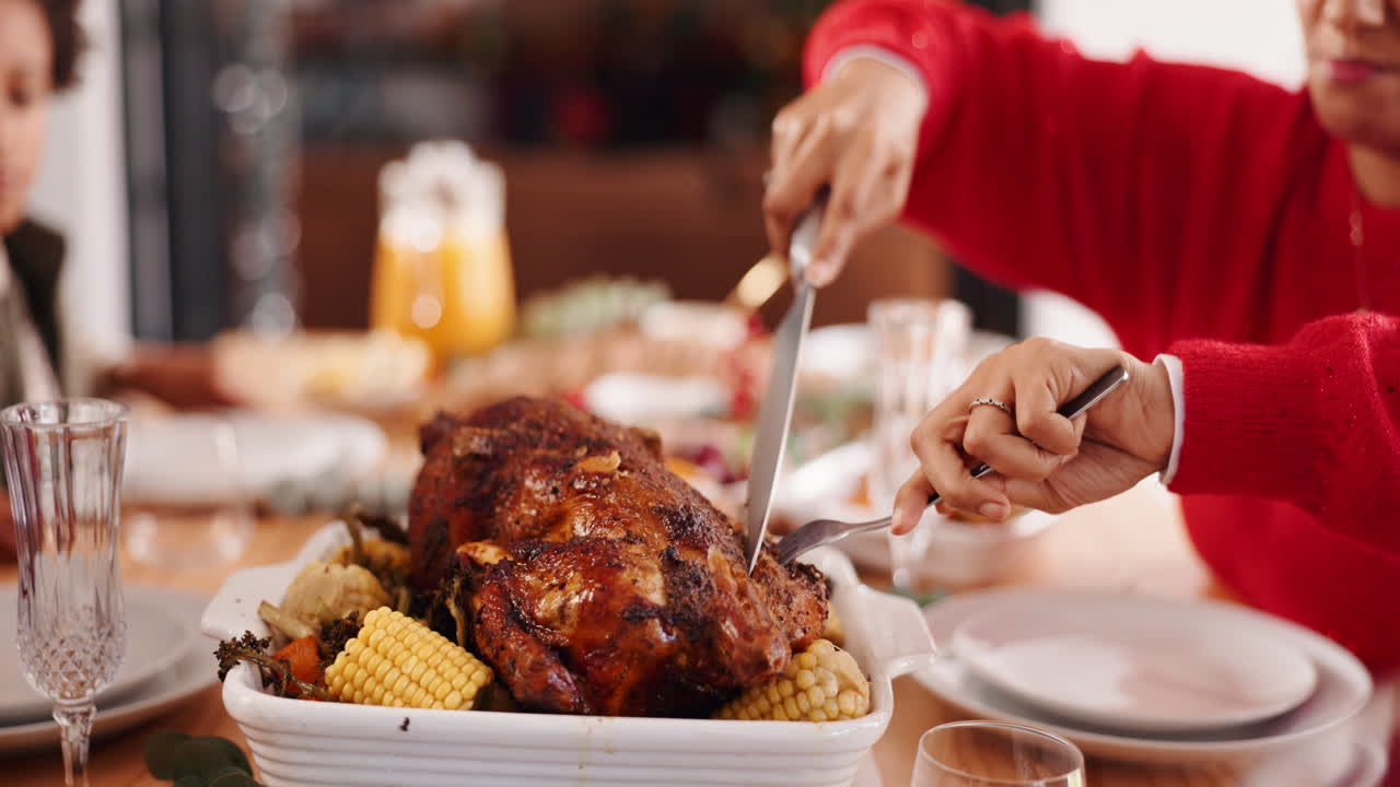 Cutting a Festive Holiday Turkey