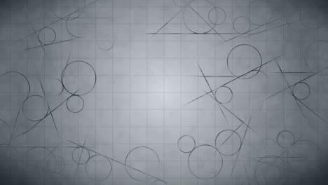 animación de bucle de transición con patrones geométricos científicos en matemáticas. matemáticas y antecedentes educativos. círculo y línea.
