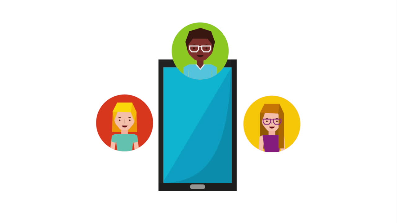 People using a smartphone for communication