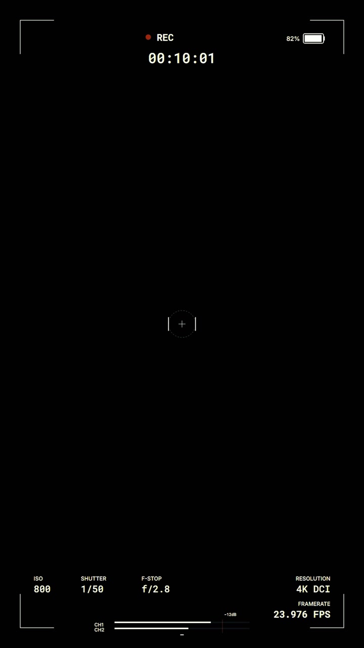 Digital Camera Recording Interface Overlay with Black Background