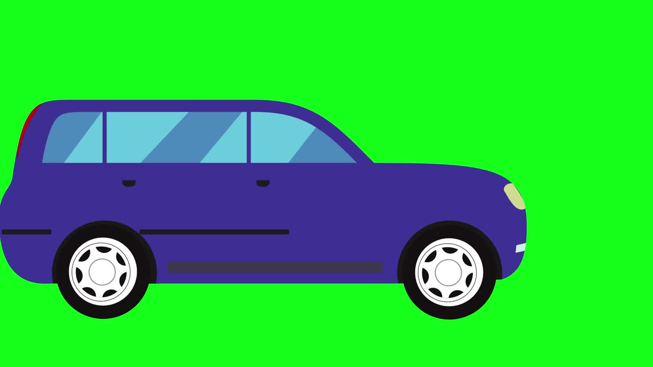animación de coche en funcionamiento, tecla de croma de pantalla verde, elemento de fuente gráfica