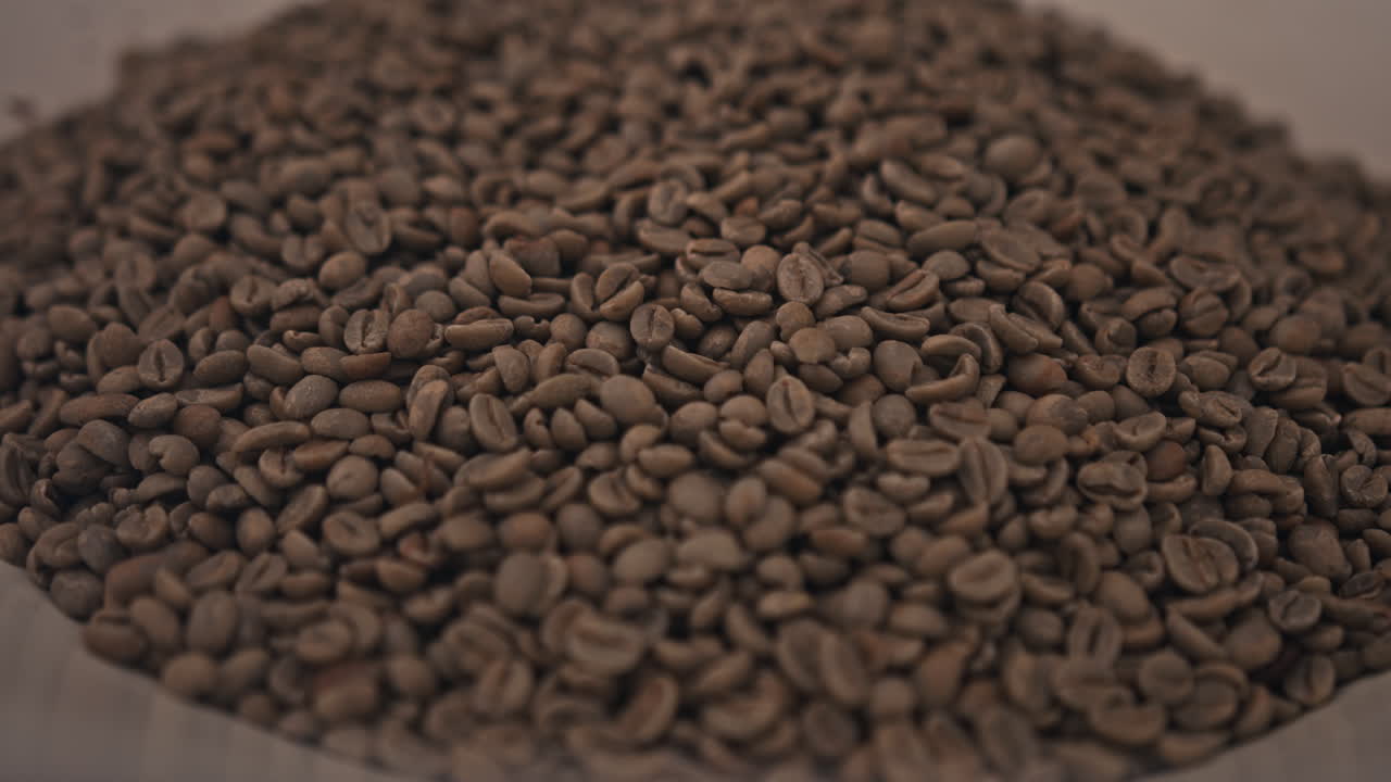 Green Coffee Beans in a Roasting Machine