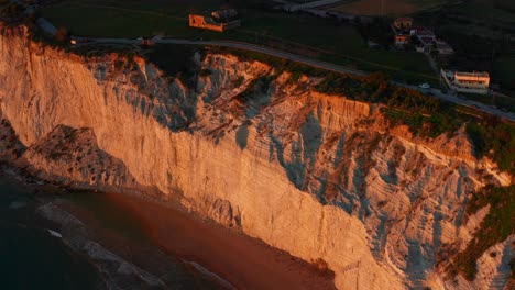 Aerial-shot-of-Stair-of-the-Turks-cliffs-in-Italy