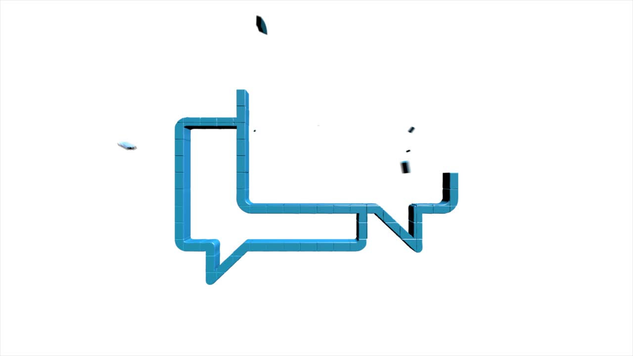 Social media 3D pixel icon design isolated on white background. Outline web icon. Motion graphics.