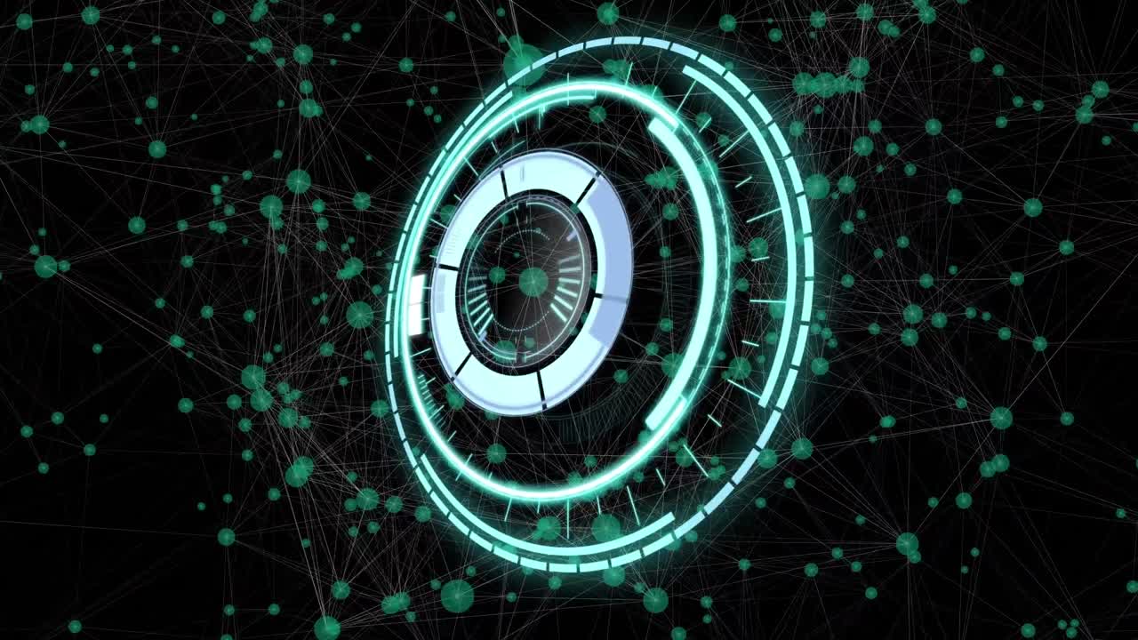 Animation of network of connections over scope scanning