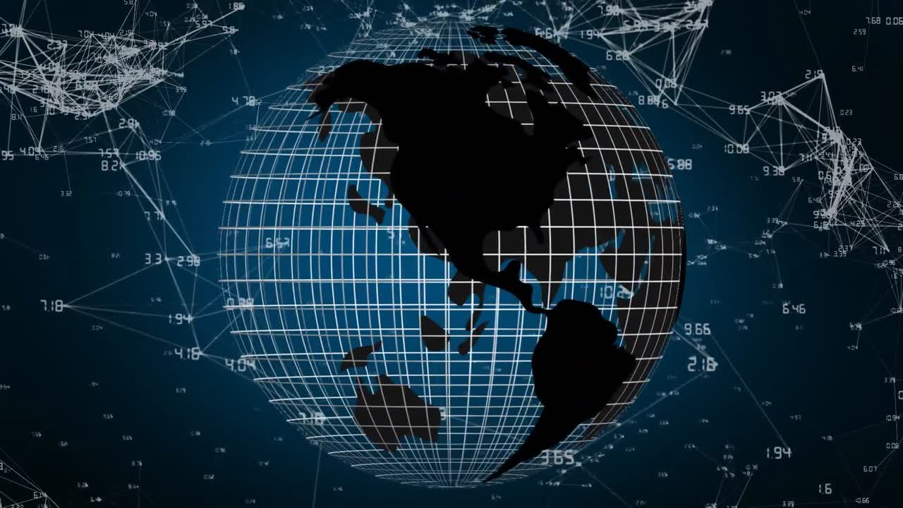 Digital composite of the worldwide blockchain technology
