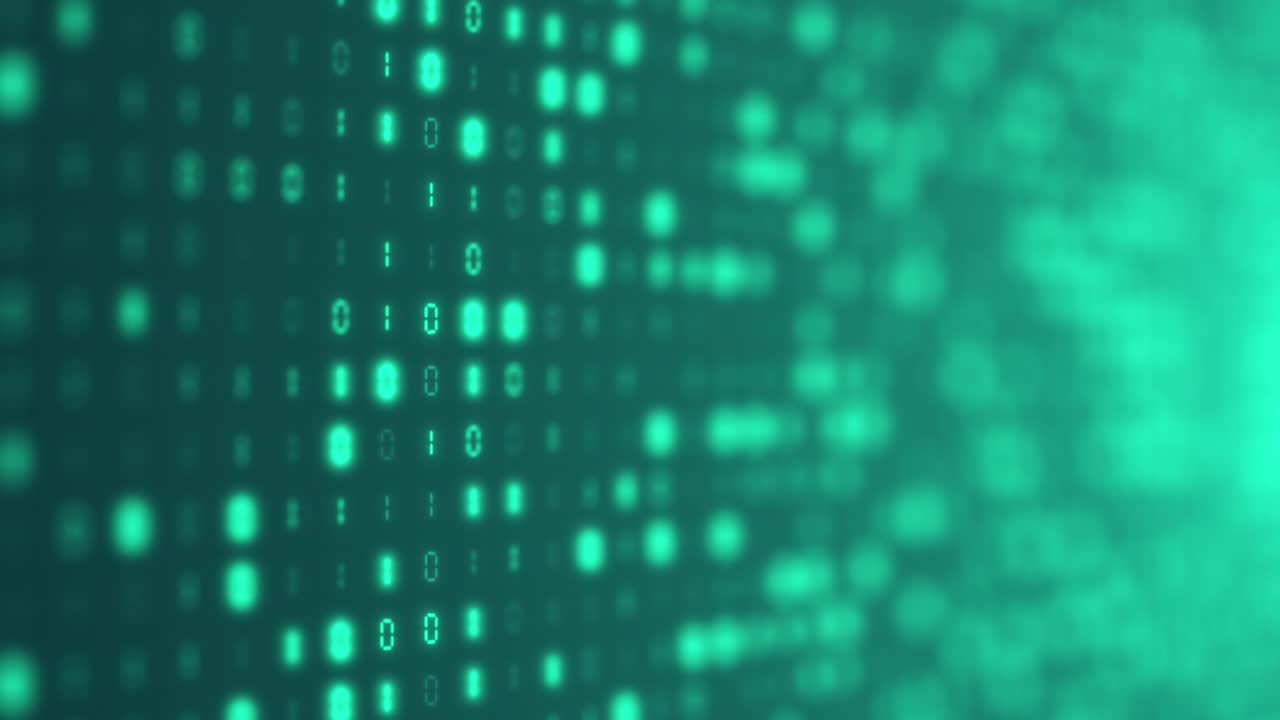 Digital number code green color screen