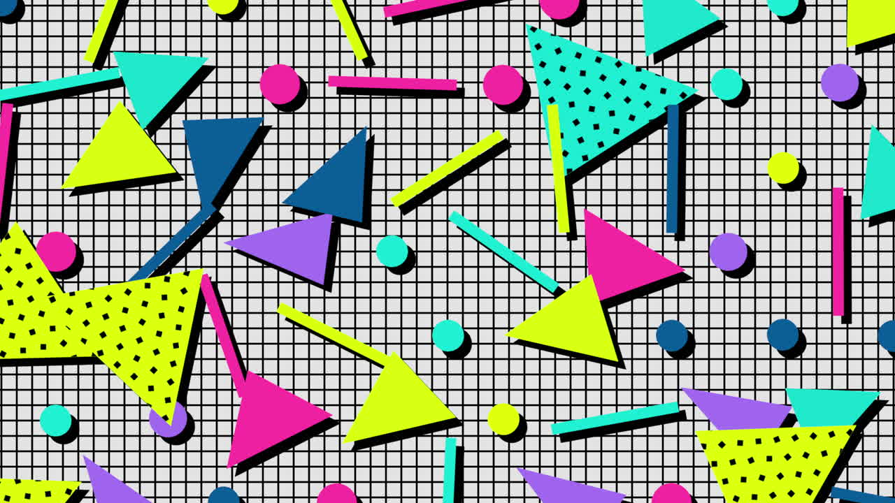 Forma geometrica retrò in movimento su sfondo astratto 17